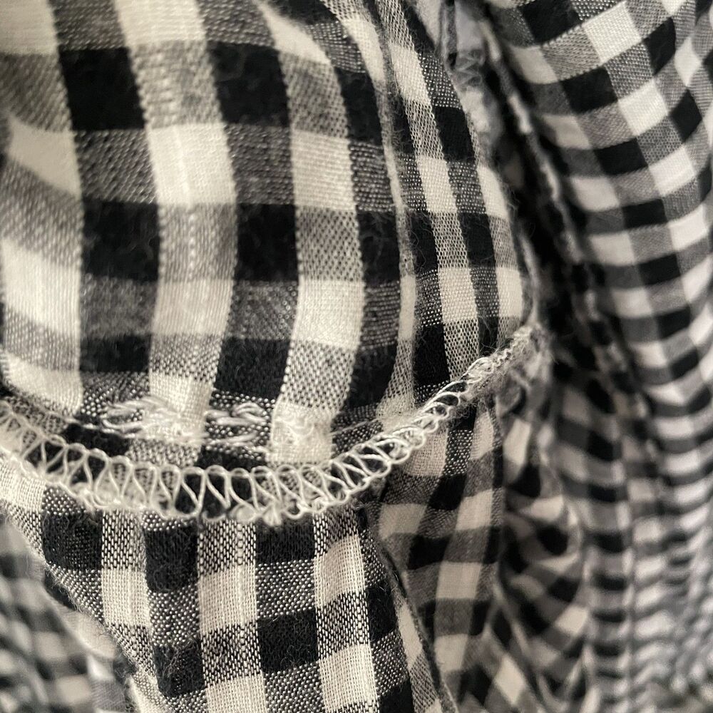 Old Navy Tiered Maxi Dress Sleeveless Gingham Black White Women's Size XL - Picture 14 of 15
